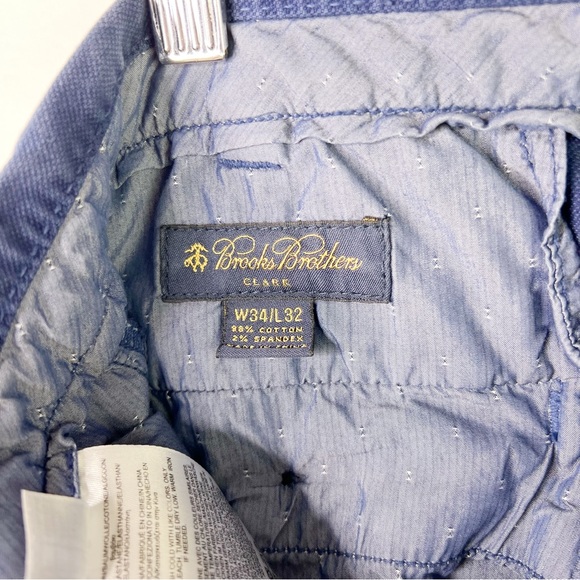 Brooks Brothers Clark Fit Chino Pants Blue Straight Leg Trousers Cotton W34 L32 - Picture 8 of 10